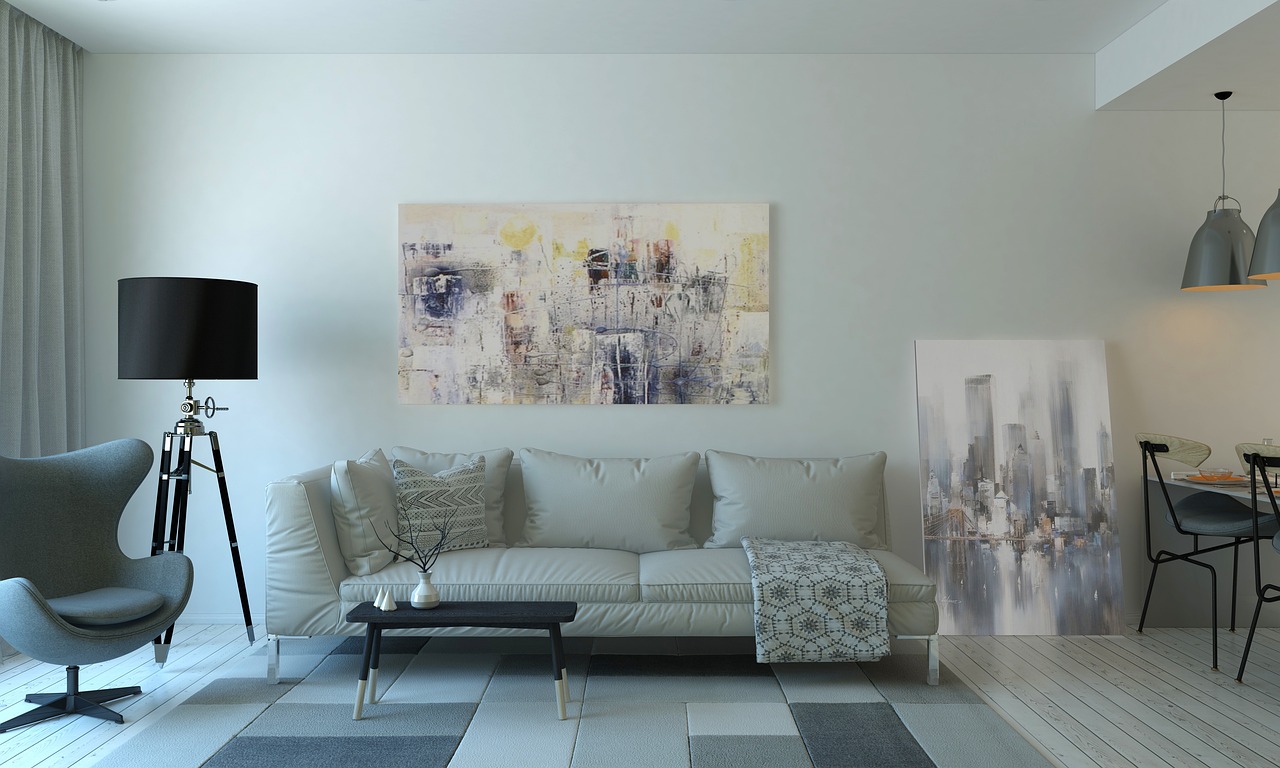Bright living room with even climate